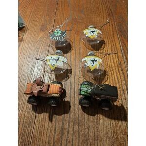 Monster Jam Ornaments Monster Mutt Grave Digger + 4 Hand-Painted Christmas